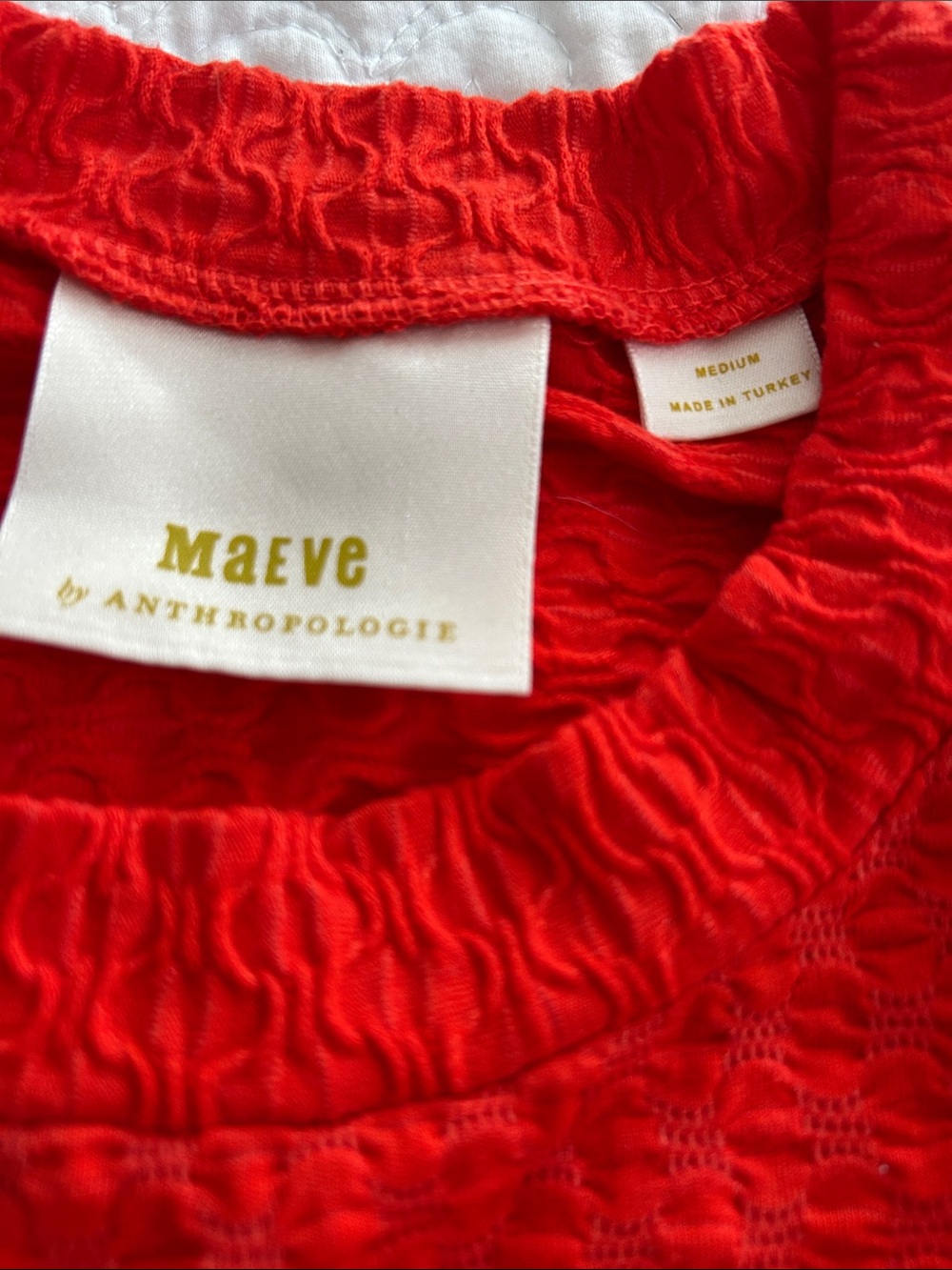 Anthropologie Maeve Bright Red Barbara Jacquard Knit Textured Crewneck Tank - Picture 2 of 11